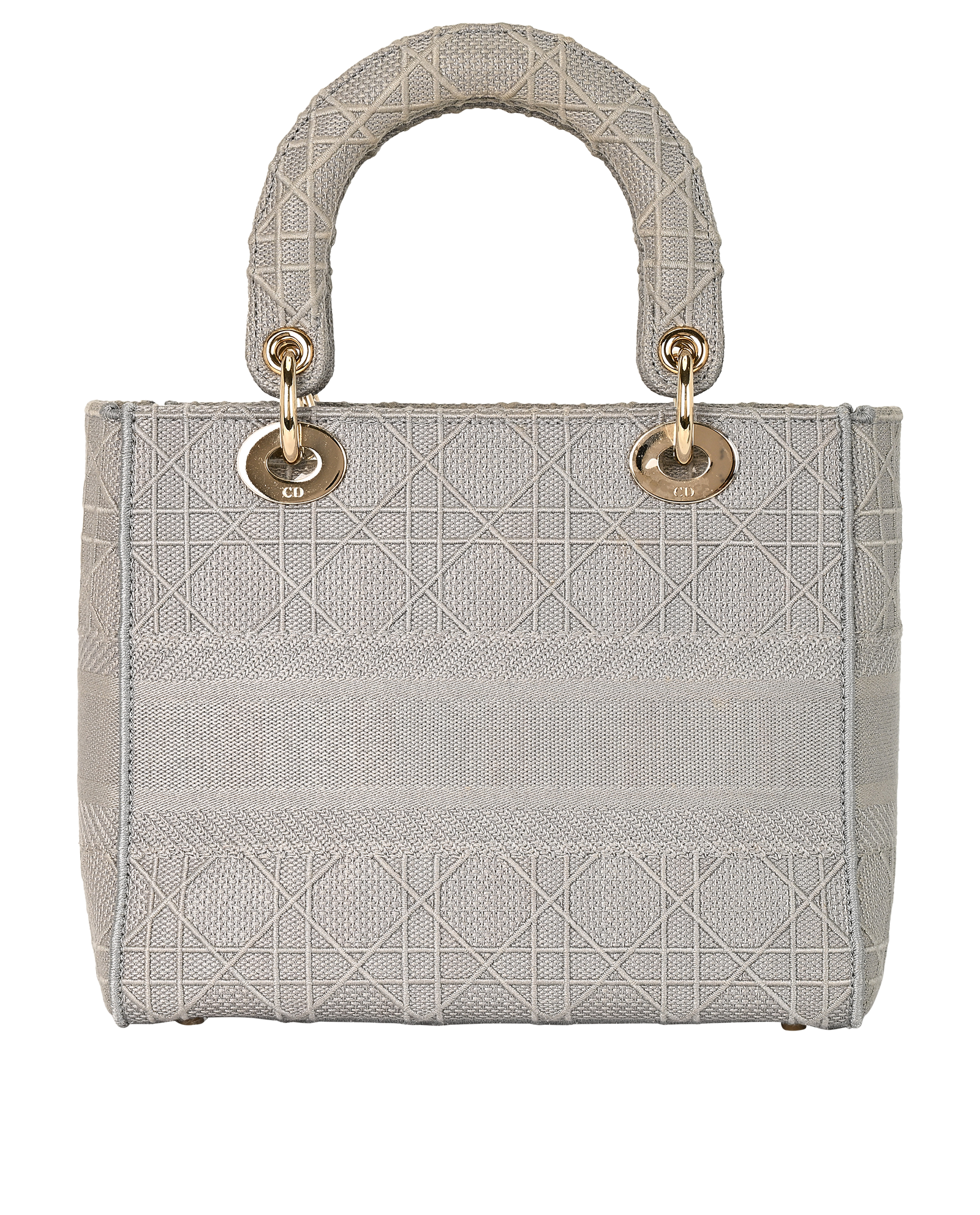 Medium Lady D-Lite Bag, &pound;2,300, Handbags, Grey, Canvas, Back view
